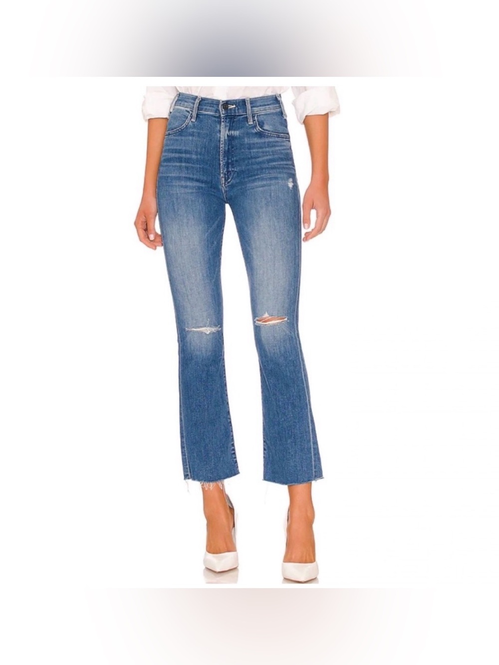 Mother The‎ Hustler Ankle Fray Jeans Can't Stop Staring Size 24